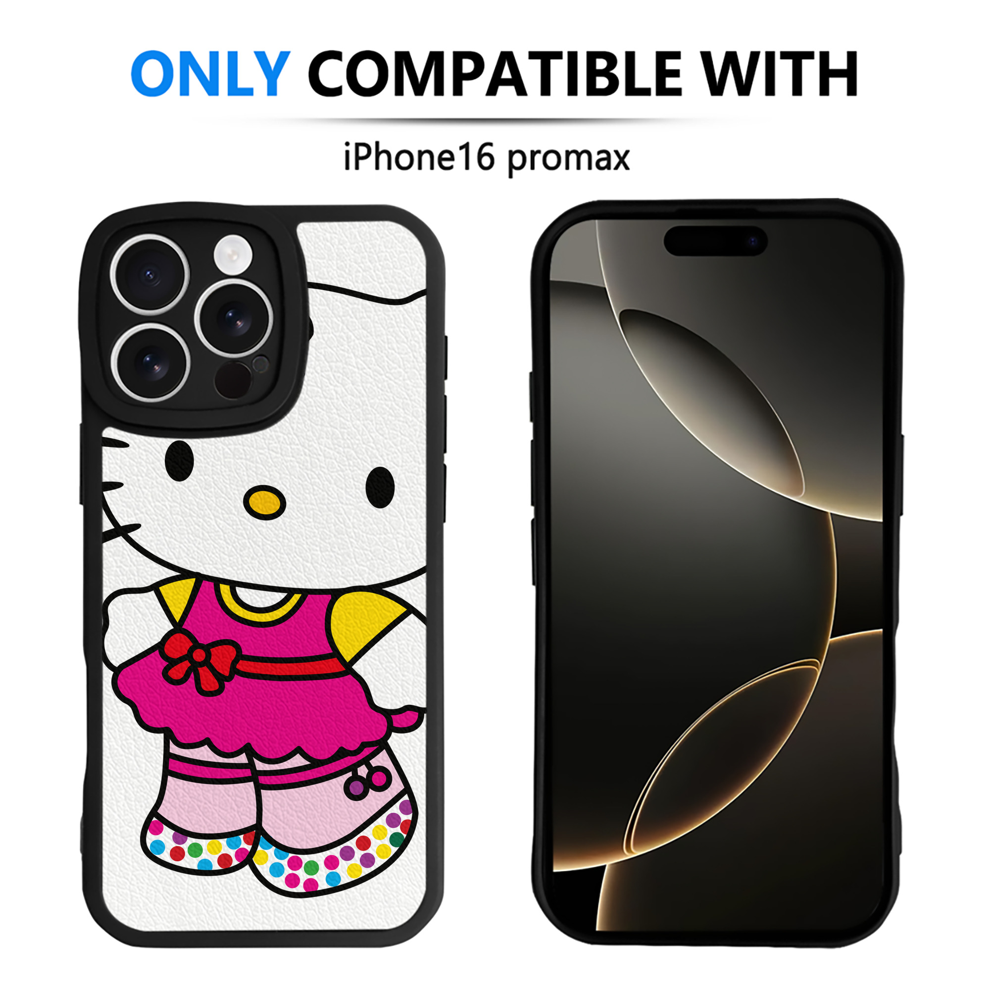 （画像用） Hello Kitty ハローキティ 【iPhone 16シリーズ対応】シリコンスマホケース（レザー調） 材質：シリコン